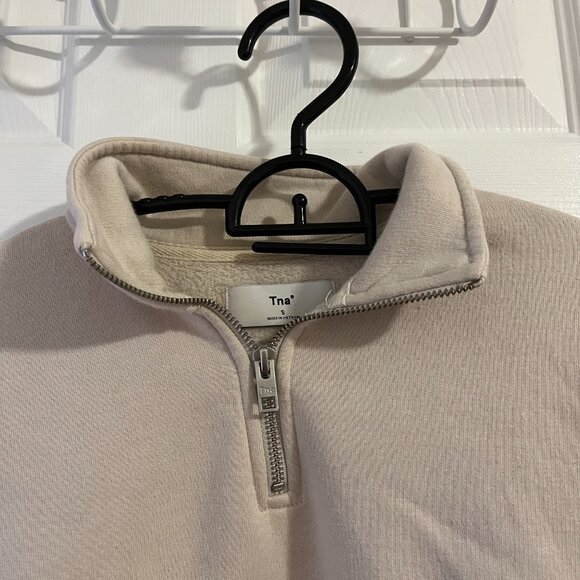 Aritzia Cozy Fleece Perfect 1/4 Zip Sweatshirt - Matte Pearl - Picture 2 of 2